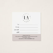 Modern salon Gift Certificate Personalized Elegant Vierkante Visitekaartjes (Achterkant)