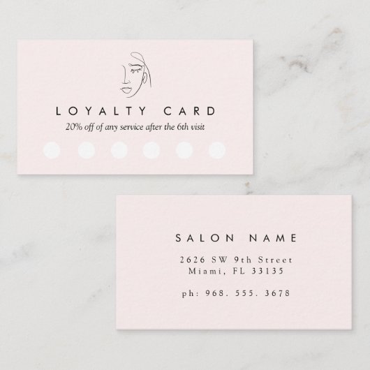 Modern Salon Loyalty-kaart Klantenkaartje (Voorkant / Achterkant)