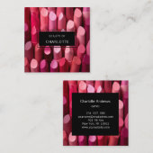 Modern, salon, make-up, schoonheid, lippenstift fo vierkante visitekaartje (Voorkant / Achterkant)