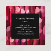 Modern, salon, make-up, schoonheid, lippenstift fo vierkante visitekaartje (Achterkant)