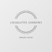 Modern, salon, minimaal, logo cirkel raamsticker (Vel)