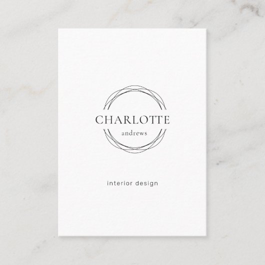 Modern, salon, minimaal, logo cirkel visitekaartje (Voorkant)