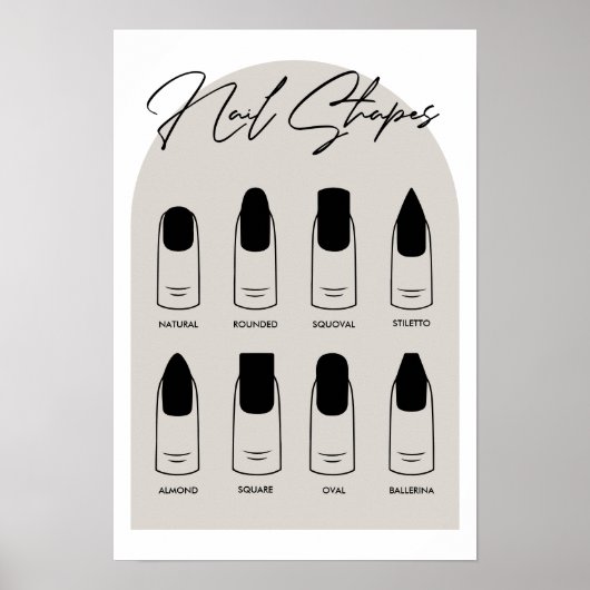 Modern Salon Nail Shape Poster (Voorkant)