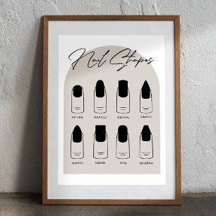 Modern Salon Nail Shape Poster