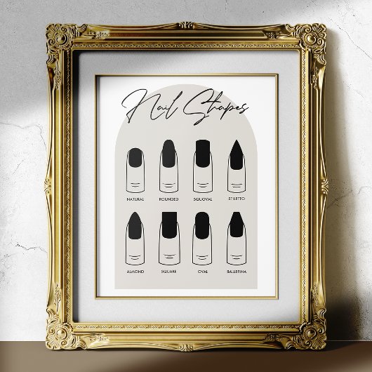 Modern Salon Nail Shape Poster