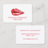 Modern Salon Red Lips Makeup Artist Visitekaartje (Voorkant / Achterkant)