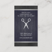 Modern Salon Shears Wood Canvas Trim Monogram 2 Visitekaartje (Achterkant)