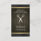 Modern Salon Shears Wood Canvas Trim Monogram Visitekaartje (Achterkant)