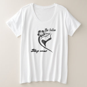 Modern Salon welkom Dark Blue custom shop name Grote Maat T-shirt