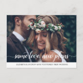 Modern Same Love New Plans Change of Date Foto Aankondigingskaart (Voorkant)