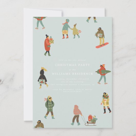 Modern Samen Kerstmis vieren Kaart (Voorkant)