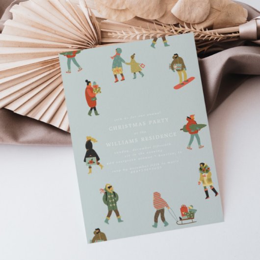 Modern Samen Kerstmis vieren Kaart