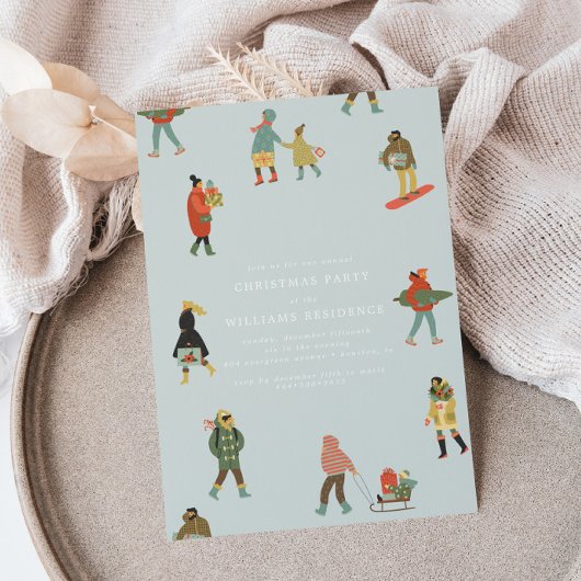 Modern Samen Kerstmis vieren Kaart