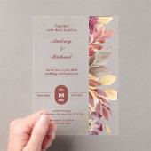 Modern Samen met hun families bruiloft Acryl Uitnodigingen (Insitu (Draagbaar))