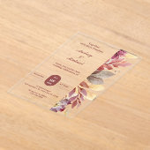 Modern Samen met hun families bruiloft Acryl Uitnodigingen (Laagn)