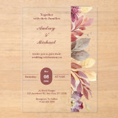 Modern Samen met hun families bruiloft Acryl Uitnodigingen (Voorkant)