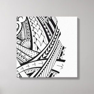 Modern Samoan tattoo art Canvas Afdruk