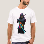 Modern samurai with a futuristic katana, t-shirt (Voorkant)