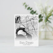 Modern San Diego City Map Briefkaart (Staand voorkant)