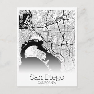 Modern San Diego City Map Briefkaart
