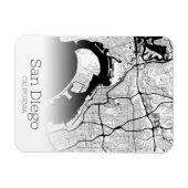 Modern San Diego City Map Magneet (Horizontaal)