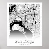 Modern San Diego City Map Poster (Voorkant)