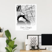 Modern San Diego City Map Poster (Thuiskantoor)