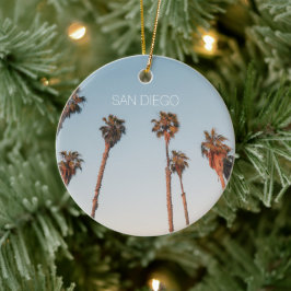 Modern San Diego Tall Palm Trees Custom Souvenir Keramisch Ornament