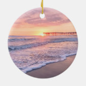 Modern San Diego Tall Palm Trees Custom Souvenir Keramisch Ornament (Achterkant)