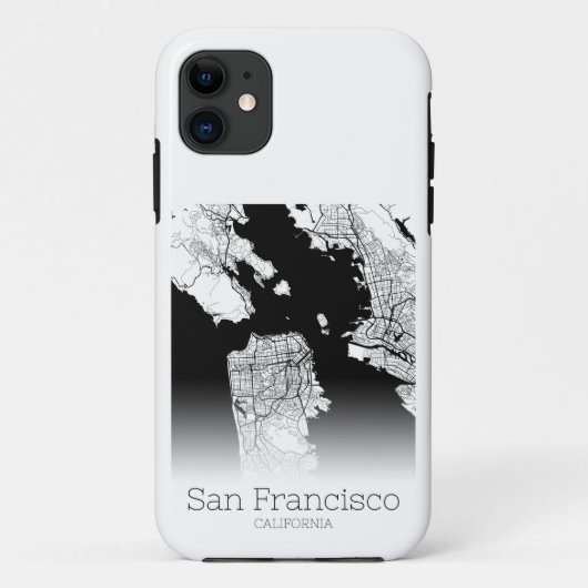 Modern San Francisco City Map Case-Mate iPhone Case (Achterkant)