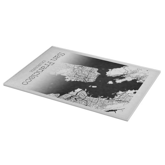 Modern San Francisco City Map Snijplank (Hoek)