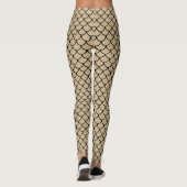 Modern Sand Beige Zeemeermin Vis Schalen Patroon Leggings (Achterkant)