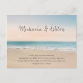 Modern Sandy Beach Wedding Briefkaart (Voorkant)