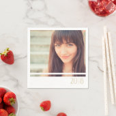 Modern Sandy & White Afstuderen Custom Party Napki Servetten (Insitu)