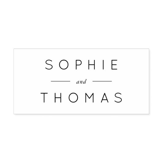 Modern Sans Serif en Serif Couple Name Wedding Zelfinktende Stempel (Design)