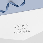 Modern Sans Serif en Serif Couple Name Wedding Zelfinktende Stempel