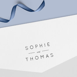 Modern Sans Serif en Serif Couple Name Wedding Zelfinktende Stempel