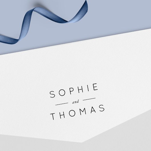Modern Sans Serif en Serif Couple Name Wedding Zelfinktende Stempel