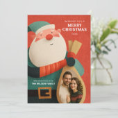 Modern Santa Christmas Card Kaart (Staand voorkant)