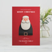 Modern Santa Christmas Greeting Kaart (Staand voorkant)