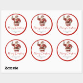 Modern Santa Claus Holiday Label Sticker Design (Vel)