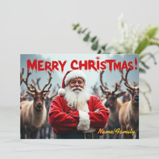 Modern Santa Claus Kaart (Staand voorkant)