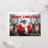 Modern Santa Claus Kaart (Voorkant / Achterkant in situ)