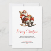 Modern Santa Claus Rustic Festive Holiday Greeting Feestdagenkaart (Voorkant)