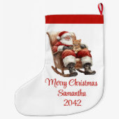 Modern Santa Claus Simple Script Font Stocking Grote Kerstsok (Achterkant)