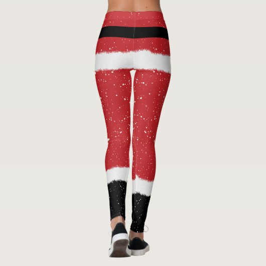 Modern Santa Mrs Claus Costume Cute Fun Kerstmis Leggings (Achterkant)