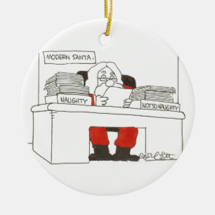 Modern Santa-Naughty..niet zo noedig Keramisch Ornament