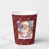 Modern Santa Rudolph Christmas Party Paper Cup Papieren Bekers (Achterkant)