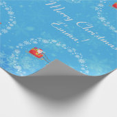 Modern Santa Unicorn - Persoonlijke naam Merry Xma Cadeaupapier (Hoek)