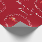 Modern Santa Unicorn - Persoonlijke naam Merry Xma Cadeaupapier (Hoek)